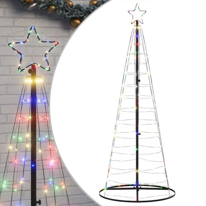 Stożkowa choinka z lampek, 200 kolorowych LED, 182 cm