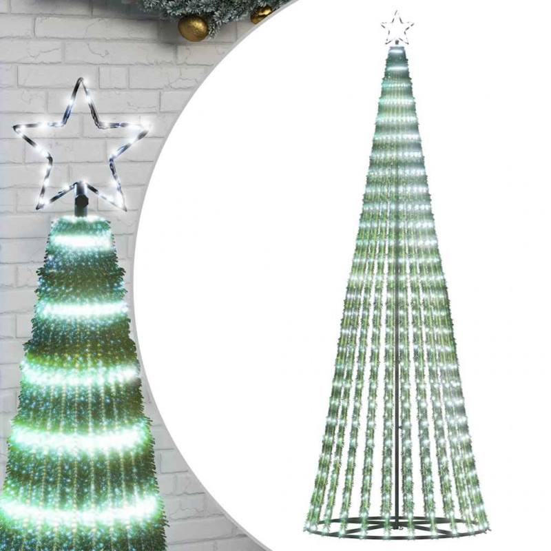 Stożkowa choinka z lampek, 475 zimnych białych LED, 247 cm