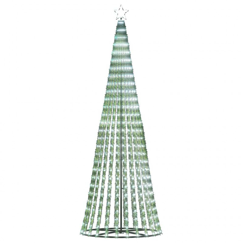 Stożkowa choinka z lampek, 475 zimnych białych LED, 247 cm