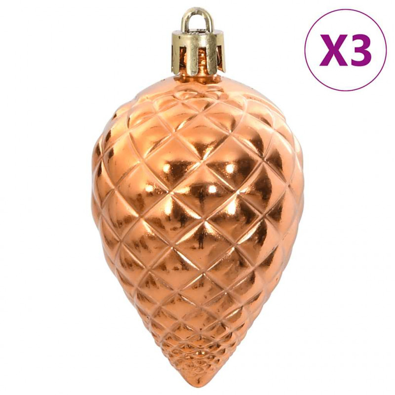 Bombki świąteczne, 98 szt., miedziane, Ø3/4/6 cm