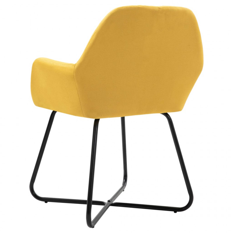 Krzesła stołowe, 6 szt., żółte, tapicerowane tkaniną