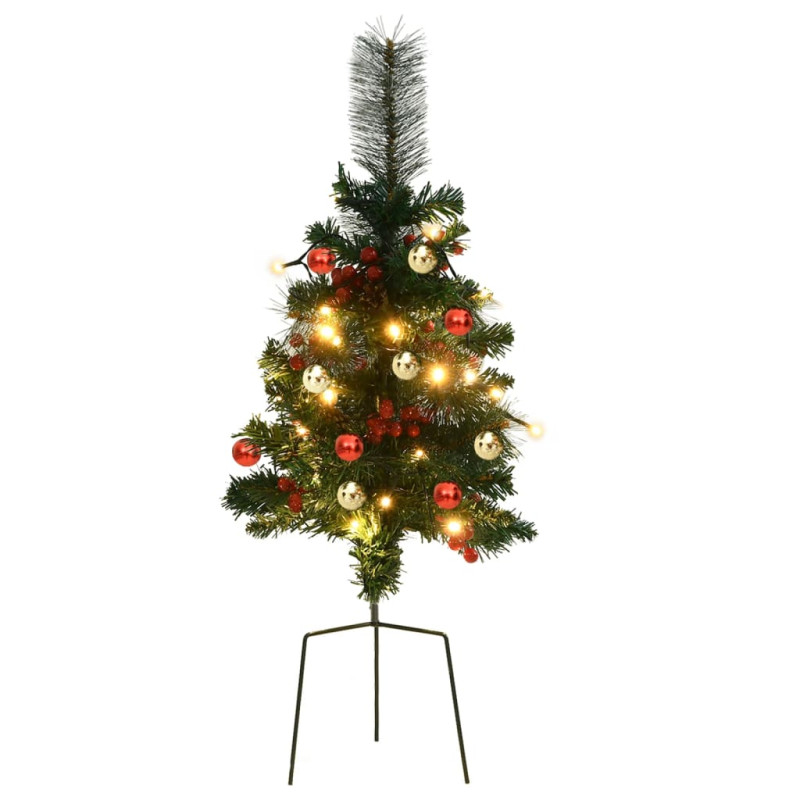 Choinki z lampkami do wbicia w ziemię, 2 szt., 76 cm, PVC