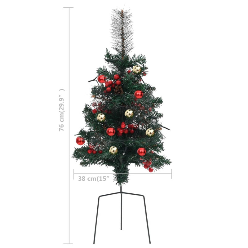 Choinki z lampkami do wbicia w ziemię, 2 szt., 76 cm, PVC