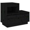 Szafki nocne, 2 szt., czarne, 60x34x51 cm, lite drewno sosnowe