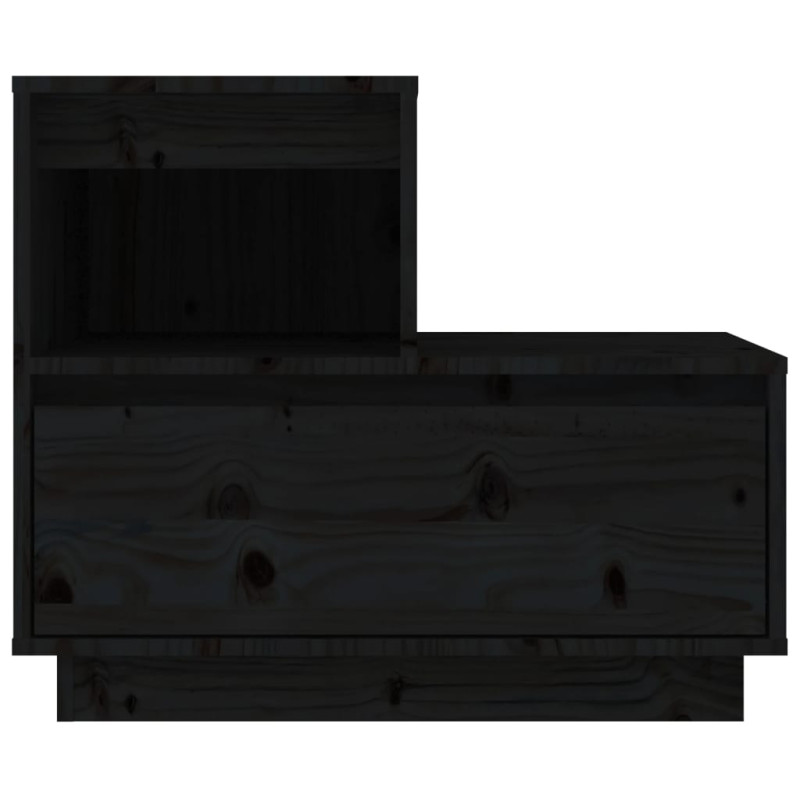 Szafki nocne, 2 szt., czarne, 60x34x51 cm, lite drewno sosnowe