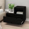 Szafki nocne, 2 szt., czarne, 60x34x51 cm, lite drewno sosnowe