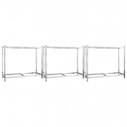 2-poziomowe regały na opony, 3 szt., 110x40x110 cm, stal