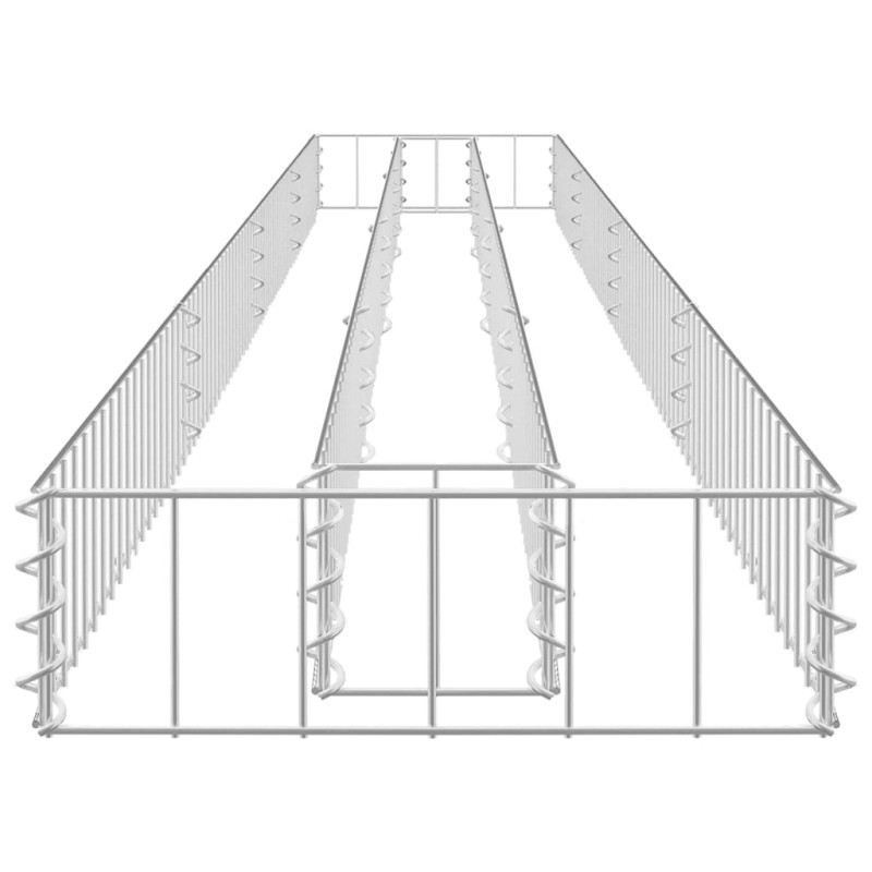 Podwyższona donica gabionowa, galwanizowana stal, 360x30x10 cm