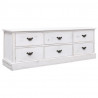 Szafka pod TV, antyczna biel, 108x30x40 cm, drewno paulownia