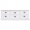 Szafka pod TV, antyczna biel, 108x30x40 cm, drewno paulownia