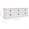 Szafka pod TV, antyczna biel, 108x30x40 cm, drewno paulownia