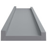 Półki ścienne na zdjęcia, 2 szt., szare, 40x9x3 cm, MDF