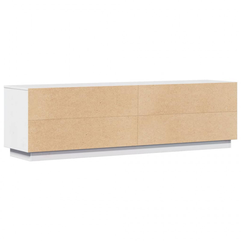 Szafka pod telewizor, biała, 156x37x45 cm, lite drewno sosnowe