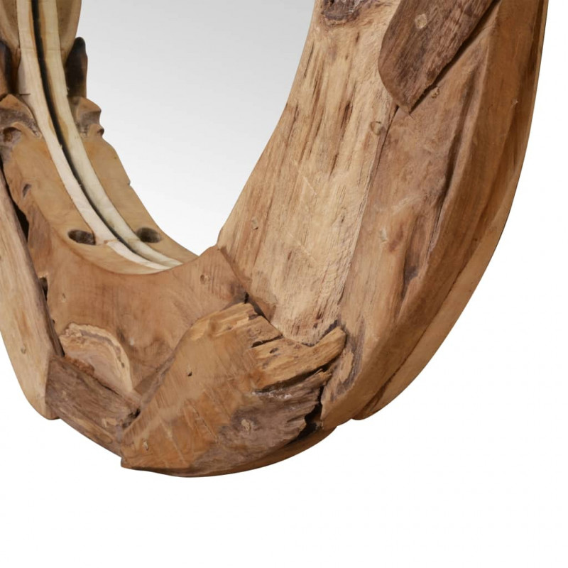 Lustro dekoracyjne, drewno tekowe, 60 cm, okrągłe