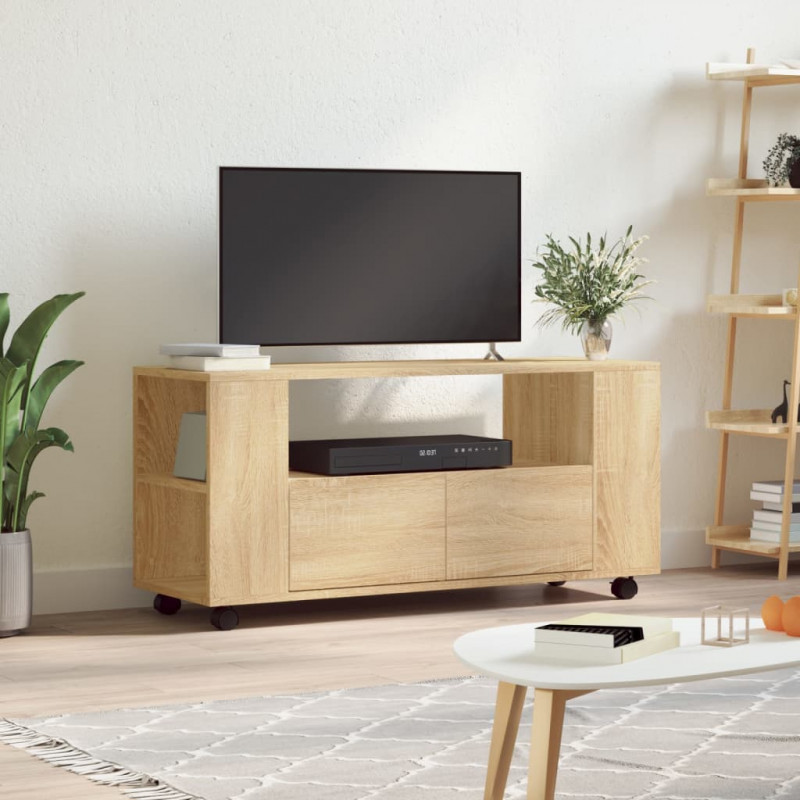 Szafka pod TV, dąb sonoma, 102x34,5x43, materiał drewnopochodny