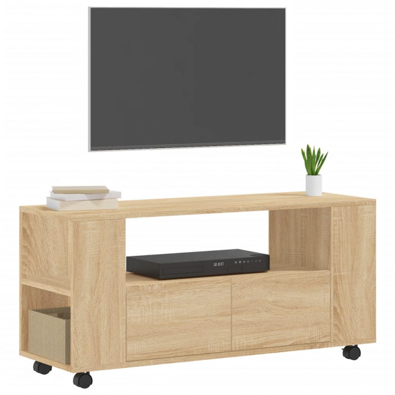 Szafka pod TV, dąb sonoma, 102x34,5x43, materiał drewnopochodny