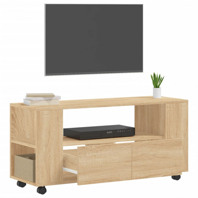 Szafka pod TV, dąb sonoma, 102x34,5x43, materiał drewnopochodny