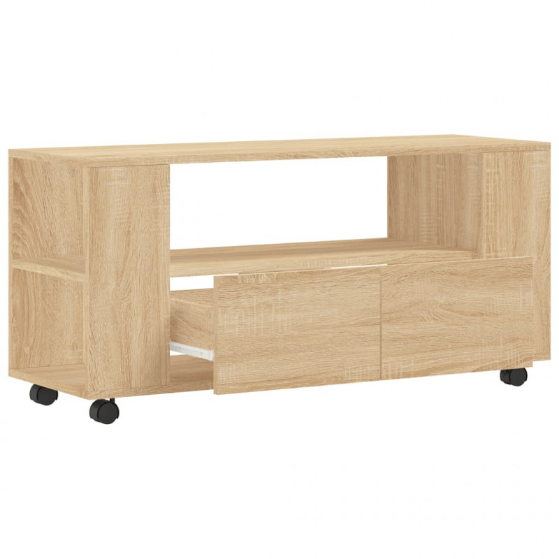 Szafka pod TV, dąb sonoma, 102x34,5x43, materiał drewnopochodny