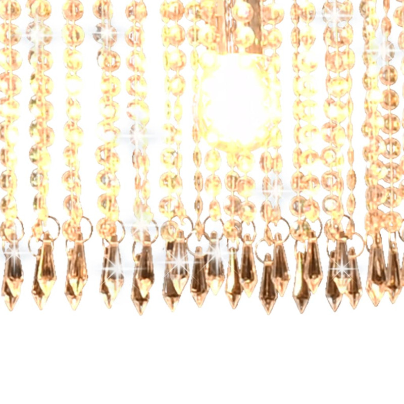 Lampa sufitowa z kryształowymi koralikami, srebrna, 104 cm, E14