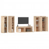 Szafki pod TV, 5 szt., lite drewno sosnowe