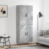 Witrynka, szarość betonu 69,5x34x180 cm materiał drewnopochodny
