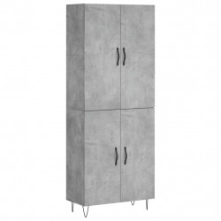 Witrynka, szarość betonu 69,5x34x180 cm materiał drewnopochodny
