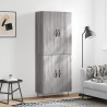 Witrynka szary dąb sonoma 69,5x34x180cm materiał drewnopochodny
