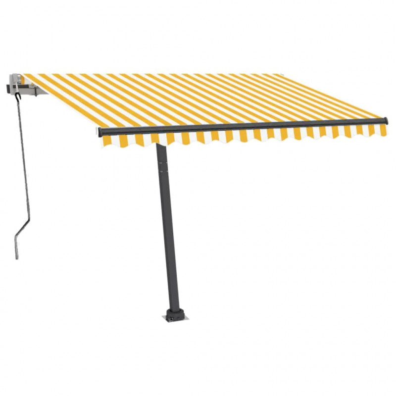 Wolnostojąca, automatyczna markiza, 350x250 cm, żółto-biała