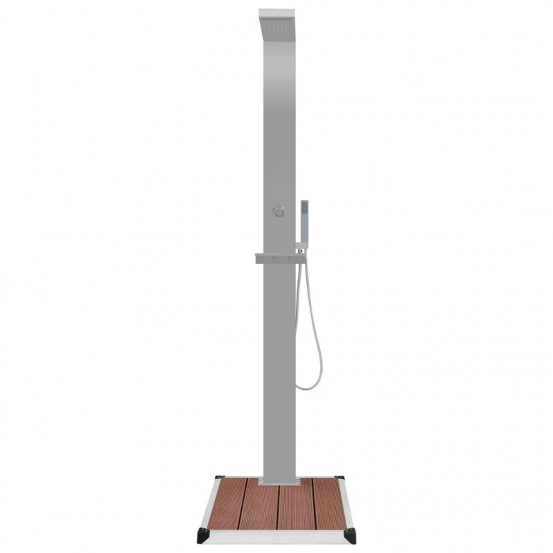 Prysznic ogrodowy z podstawą, WPC, stal nierdzewna