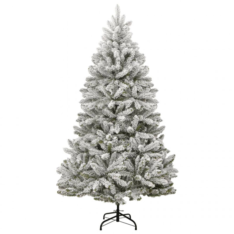 Sztuczna choinka na zawiasach, 300 lampek LED i bombki, 210 cm