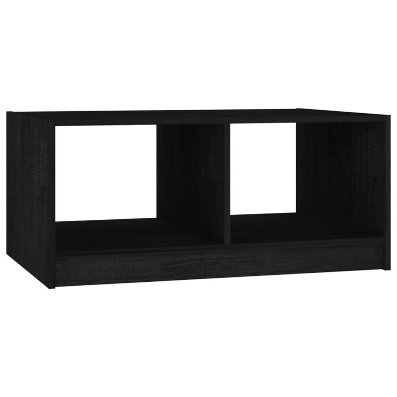 Stolik kawowy, czarny, 75x50x33,5 cm, lite drewno sosnowe