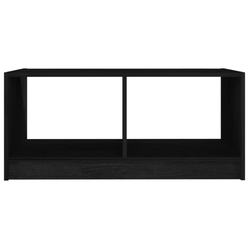 Stolik kawowy, czarny, 75x50x33,5 cm, lite drewno sosnowe