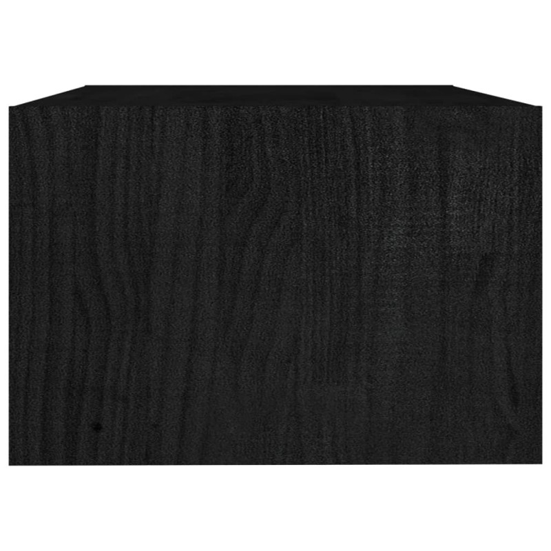 Stolik kawowy, czarny, 75x50x33,5 cm, lite drewno sosnowe