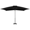 Parasol wiszący z aluminiowym słupkiem, 250x250 cm, czarny