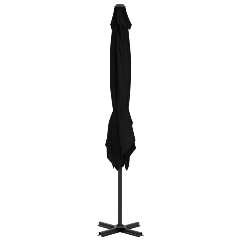 Parasol wiszący z aluminiowym słupkiem, 250x250 cm, czarny