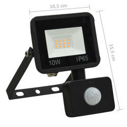 Reflektor LED z czujnikiem, 10 W, ciepłe białe światło