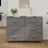 Szafka HAMAR, jasnoszara, 113x40x80 cm, lite drewno sosnowe