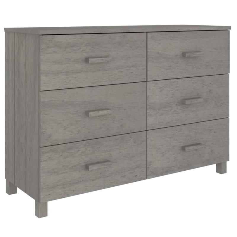 Szafka HAMAR, jasnoszara, 113x40x80 cm, lite drewno sosnowe