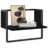 Półka ścienna z drążkiem, czarna, 40x25x30 cm