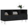 Szafka pod TV, czarna, 102x36x50 cm, materiał drewnopochodny