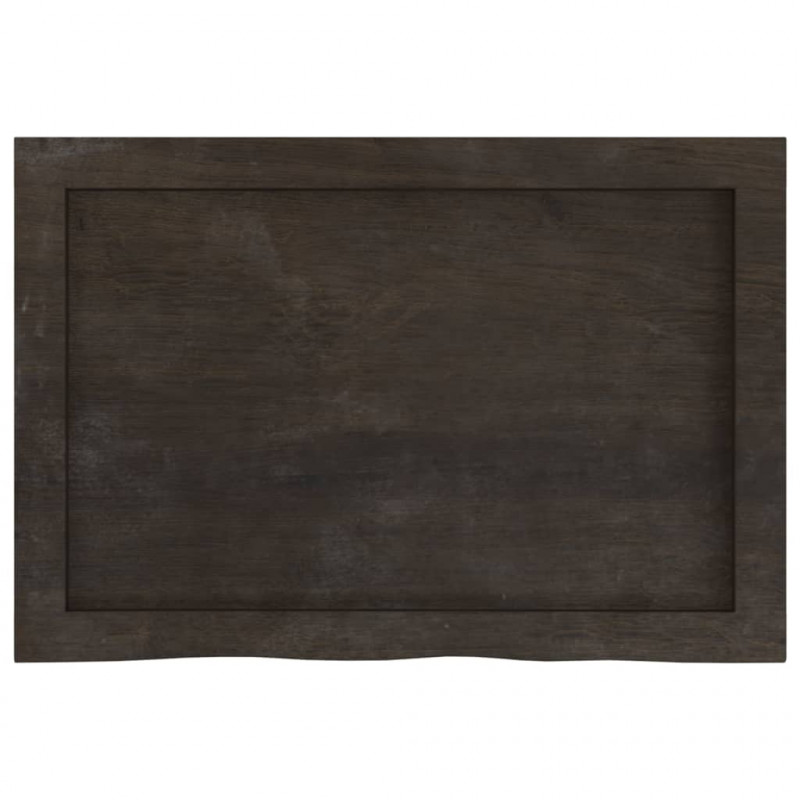 Blat stołu, ciemnobrązowy, 60x40x(2-4) cm, lite drewno dębowe