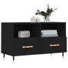 Szafka pod TV, czarna, 80x36x50 cm, materiał drewnopochodny