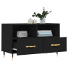 Szafka pod TV, czarna, 80x36x50 cm, materiał drewnopochodny
