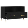 Szafka pod TV, czarna, 80x36x50 cm, materiał drewnopochodny