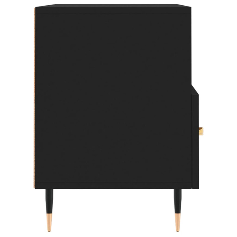 Szafka pod TV, czarna, 80x36x50 cm, materiał drewnopochodny