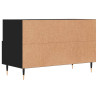 Szafka pod TV, czarna, 80x36x50 cm, materiał drewnopochodny