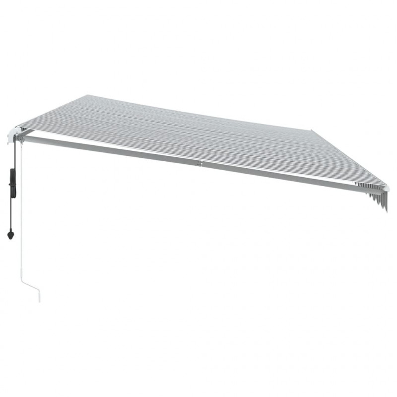 Automatyczna markiza z LED, antracytowo-biała, 600x300 cm