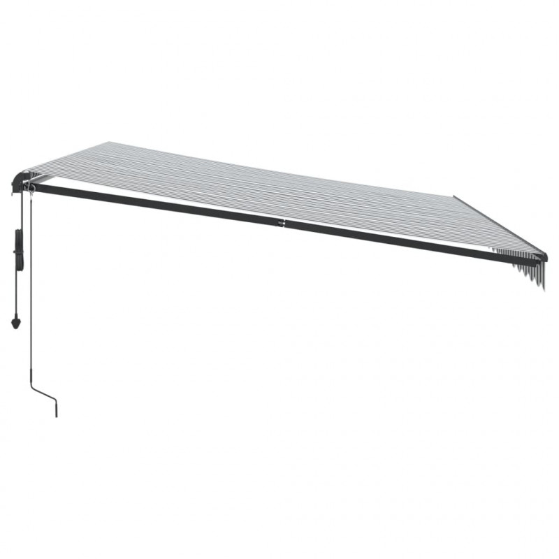 Automatyczna markiza z LED, antracytowo-biała, 450x350 cm