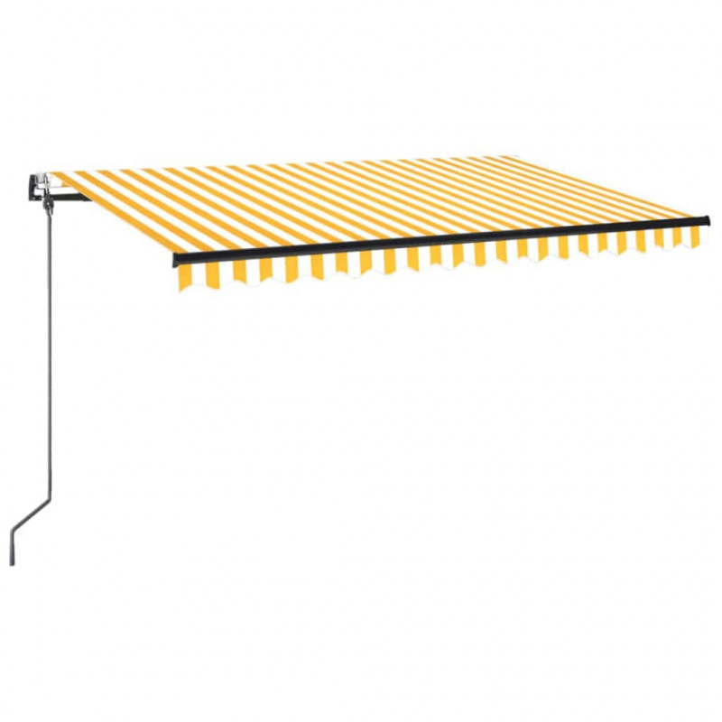 Automatycznie zwijana markiza, 400 x 350 cm, żółto-biała
