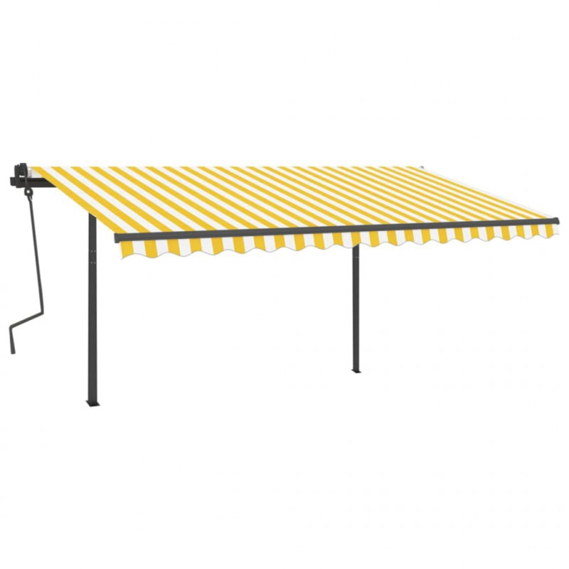 Automatycznie zwijana markiza, LED i czujnik wiatru, 4x3,5 m